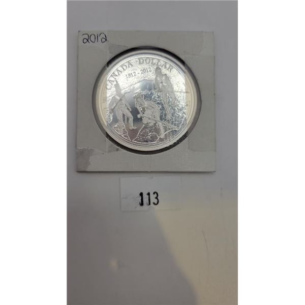 2012 Canadian Fine Silver Dollar "1812"
