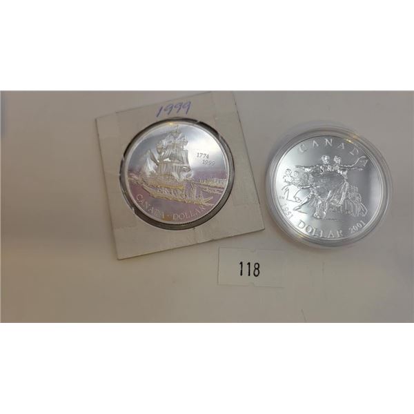 1999/2001 Canadian Sterling Silver Dollars