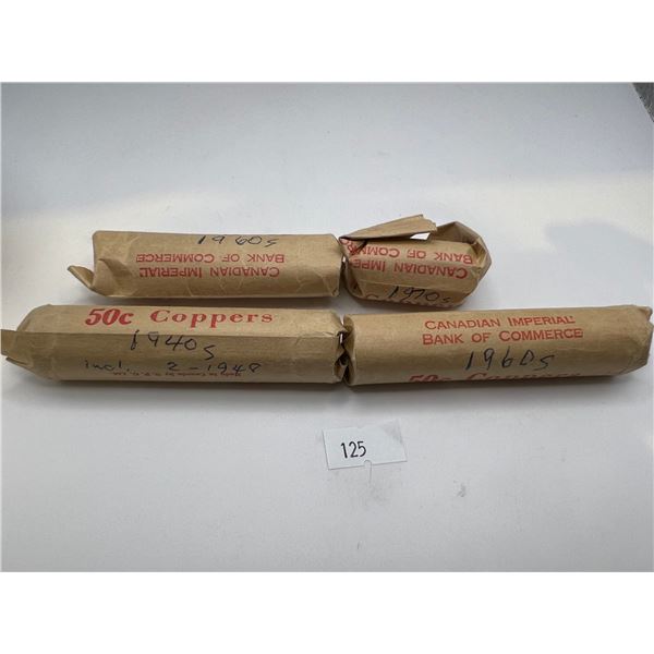 1940-1950 Copper 50c Rolls