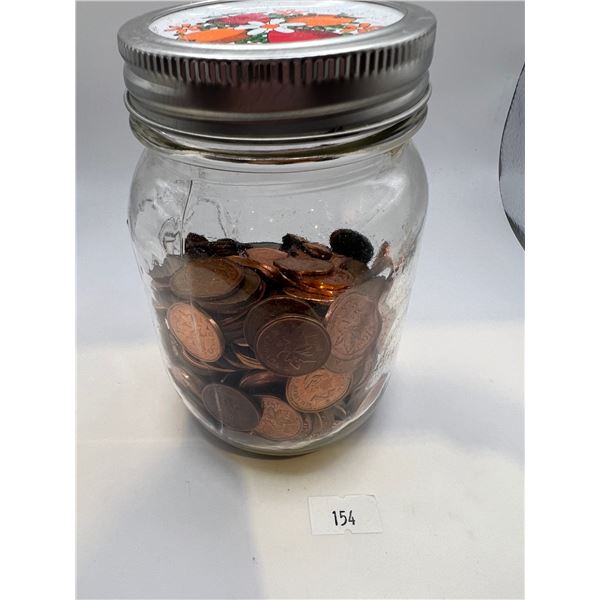 Jar of Modern Small Pennies Canada & USA