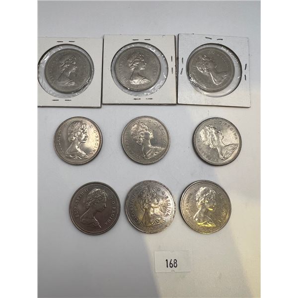 1968, 1979, 1980 Canadian Nickel Dollars