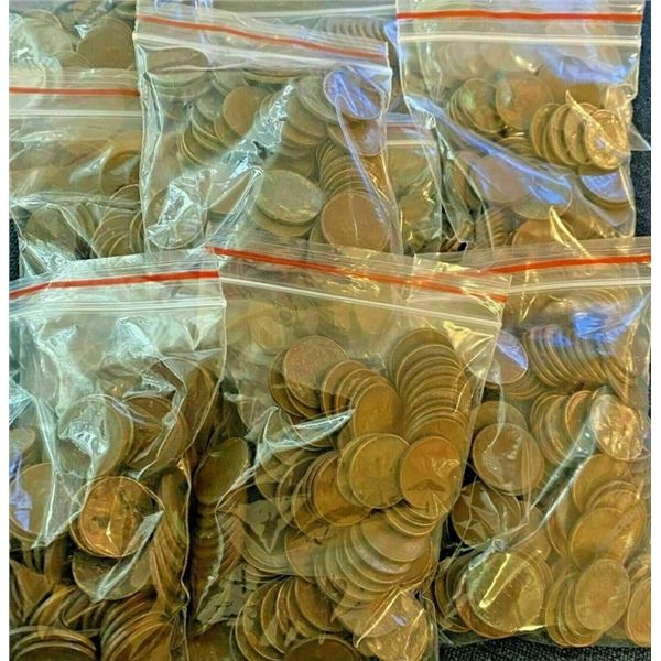 A Bag of (100 unsearched Lincoln Wheat Cents