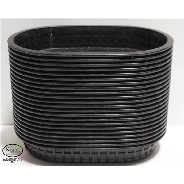 22 JR BLACK SERVING BASKETS - 5" X 8.5"