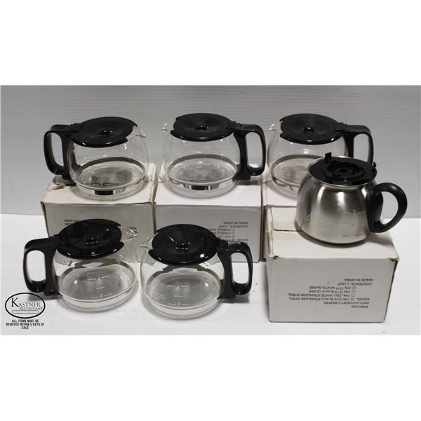 6 FRIELING 4 CUP COFFEE CARAFES