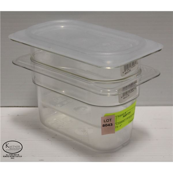 2 NEW CAMBRO 1/9 SIZE POLY INSERTS - 4"