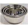 Image 4 : 3 NEW STAINLESS STEEL MIXING BOWLS - 7"-8.5"-10"