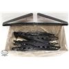 FLAT OF APPROX 39 NEW BLACK POLY 9" SERVING TONGS
