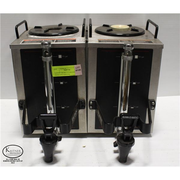 LOT OF 2 BUNN 1.5 GALLON SATELLITE SERVERS