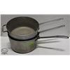 Image 1 : 3 COMMERCIAL ALUMINUM POTS W/ HELPER HANDLES