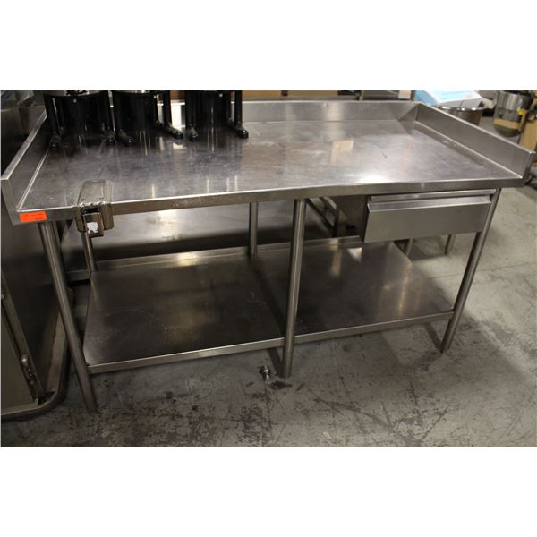 BAILIFF SEIZURE: 66" STAINLESS STEEL WORK TABLE W/