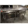 Image 1 : BAILIFF SEIZURE: 66" STAINLESS STEEL WORK TABLE W/