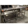 Image 2 : BAILIFF SEIZURE: 66" STAINLESS STEEL WORK TABLE W/