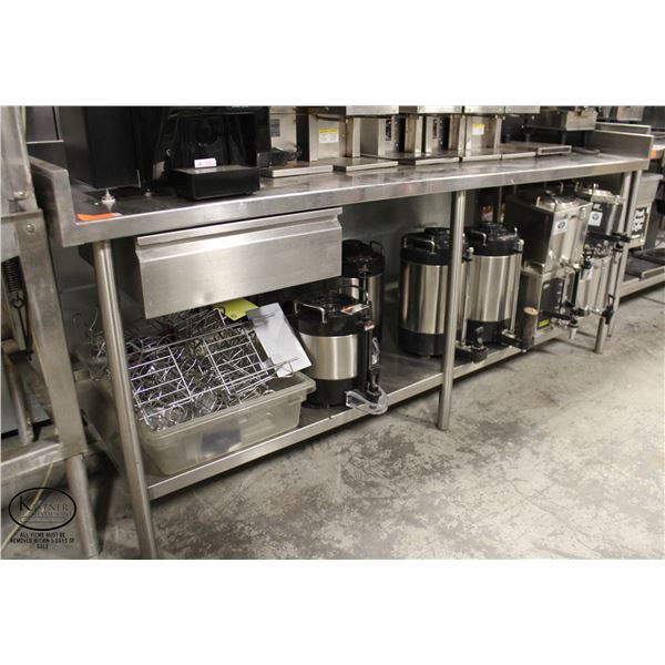 BAILIFF SEIZURE: 86" STAINLESS STEEL WORK TABLE