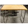 4' WOODEN TOP BAKERS TABLE - 48" X 30" X 34"