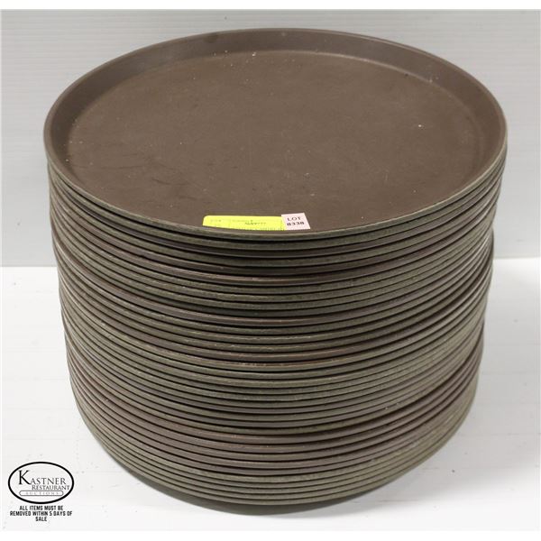 35 ASSORTED 14" CAMTREAD CIRCULAR SERVING TRAYS