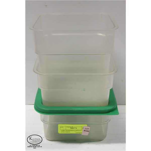 3 DRY INGREDIENT BINS W/ LID (TWO SIZES)