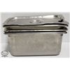 Image 1 : THREE 1/3 SIZE STAINLESS STEEL INSERTS W/ LID - 6"