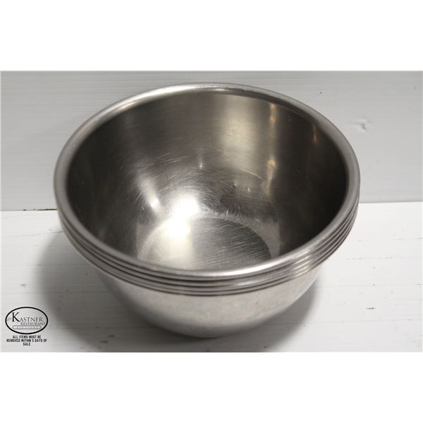 5 BROWNE 2.89L STAINLESS STEEL MIXING BOWLS