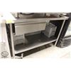 Image 1 : 4' STEEL TABLE W/ UNDERSHELF & FULL SIZE DRAWER