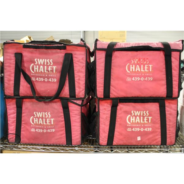 LOT OF 4 SWISS CHALET INSULATED DELIVERY BAGS