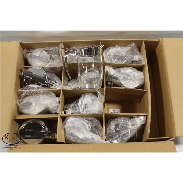 DOZEN NEW CHROME SYRUP POURERS