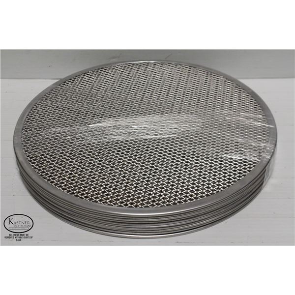 LOT OF 10 LIGHTLY USED  ALUMINUM 15" PIZZA SCREENS