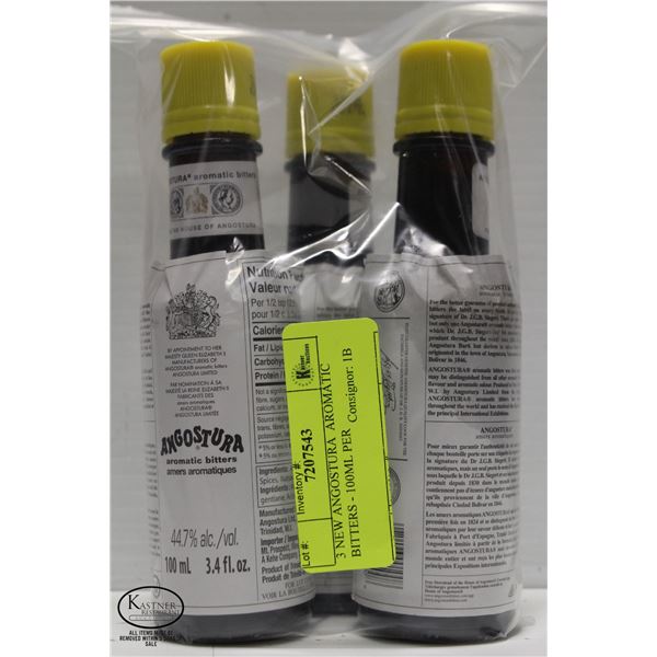 3 NEW ANGOSTURA AROMATIC BITTERS - 100ML PER