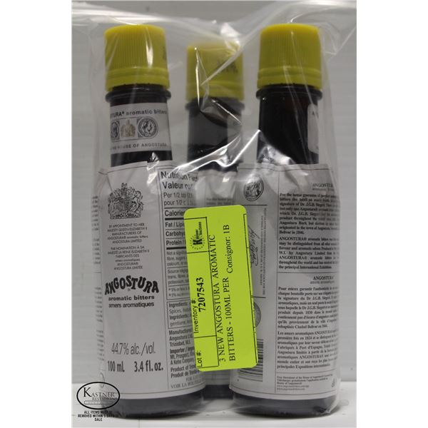 3 NEW ANGOSTURA AROMATIC BITTERS - 100ML PER
