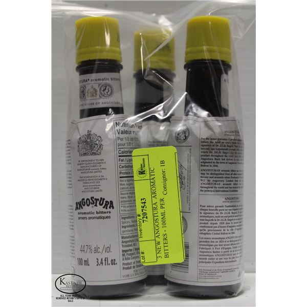 3 NEW ANGOSTURA AROMATIC BITTERS - 100ML PER