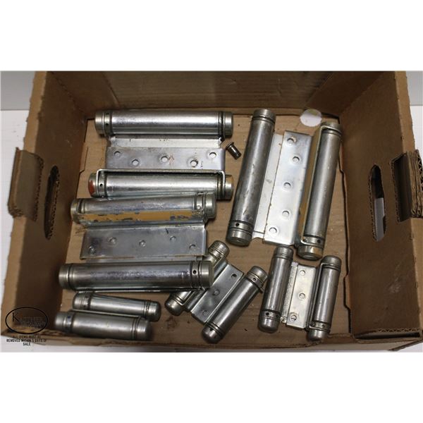 LOT OF 6 ASSORTED SELF CLOSING SALOON DOOR HINGES