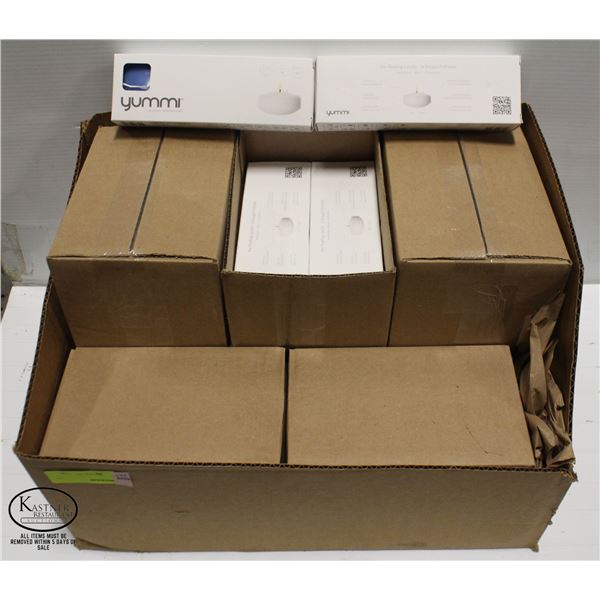 LOT OF 8 BOXES OF 18 YUMMI UNSCENTED CANDLES