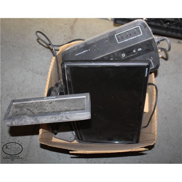 BOX W/ DVD RECORDER, BACK UPS-750, MONITOR,