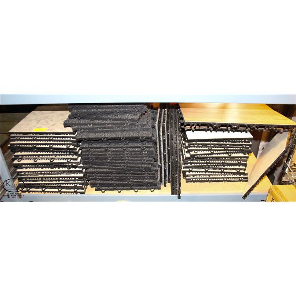 SHELF OF 4 ASSORTED TYPES OF TEMPORARY FLOORING