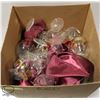 Image 1 : LARGE BOX OF GOLD-RIMMED GLASSWARE W/ CLOTH
