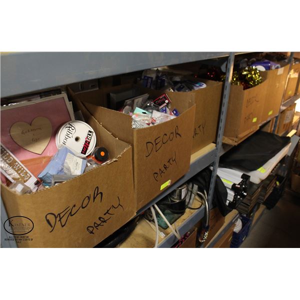 7 LARGE BOXES OF ASSORTED PARTY DECORATIONS