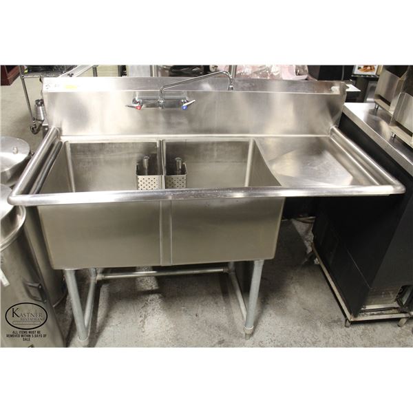 TARRISON 2-WELL STAINLESS STEEL SINK W/ FAUCET &