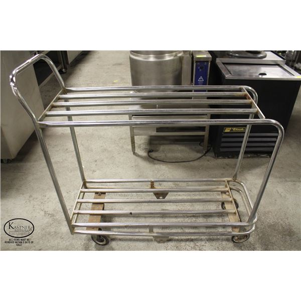 CHROME 2-TIER INVENTORY CART 48" X 16" X 37"