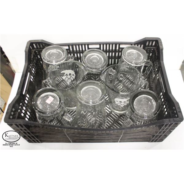 CRATE OF 8 POLAR PARK BRANDED APPROX. 64 OZ GLASS