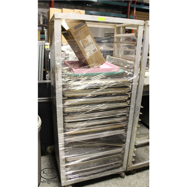 20 SLOT BAKERS RACK- WELDED ALUMINUM ON CASTERS