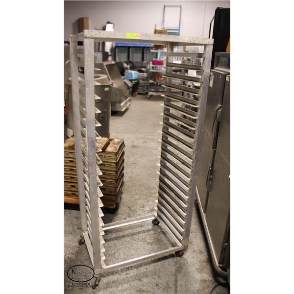 20 SLOT ALUMINUM BAKERS RACK ON CASTERS