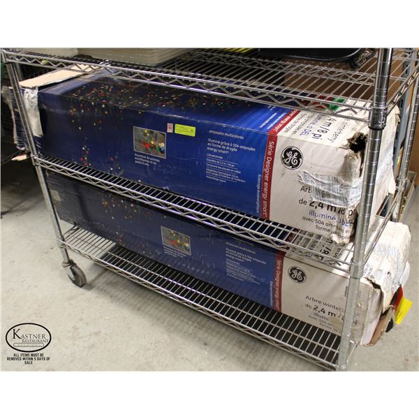 TWO 8' CHRISTMAS TREES *MAY BE INCOMPLETE