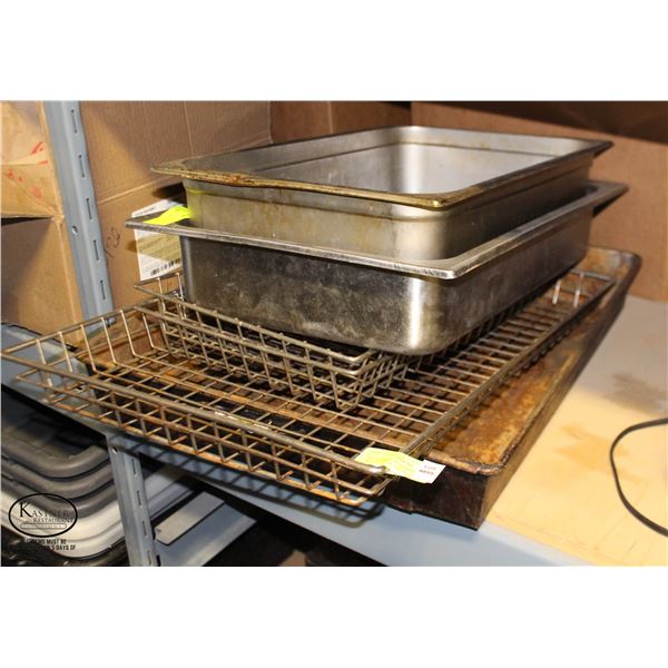 LOT OF MISC: WATER PAN W/ FULL SIZE INSERT & THREE