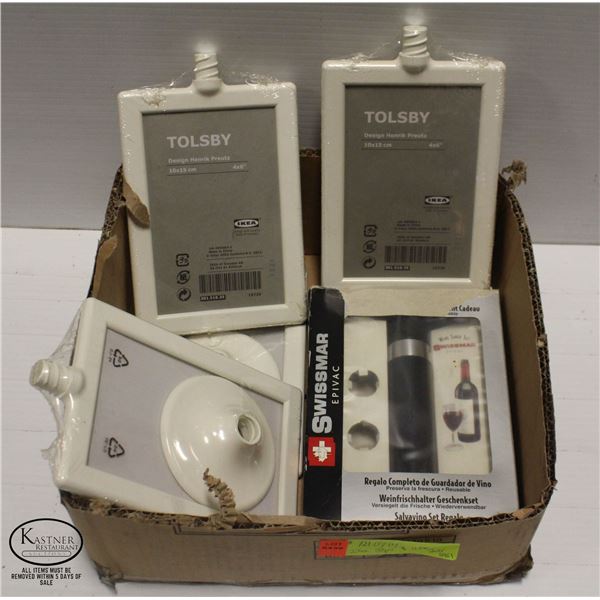 4 IKEA TOLSLY SIGNS & SWISSMAR WINE SAVER