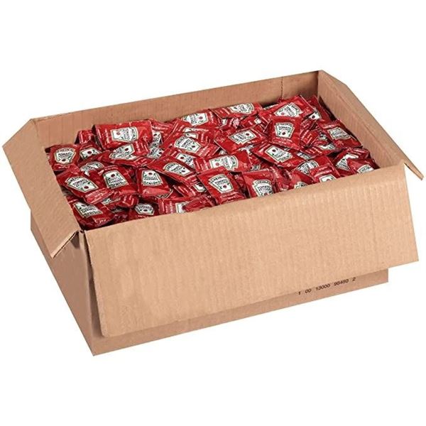 NEW CASE OF 1000 INDIVIDUAL SINGLE SERVE HEINZ