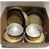 FLAT OF ASSORTED ALUMINUM COMMERCIAL CAKE PANS