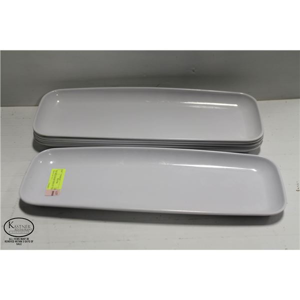 SIX MELA-WARE DISPLAY / SERVING TRAYS 16" X 5"