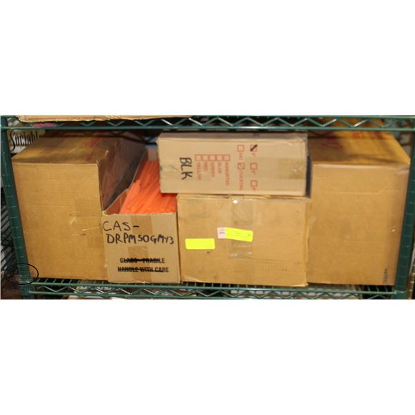 SHELF OF ASSORTED PLASTIC STRAWS