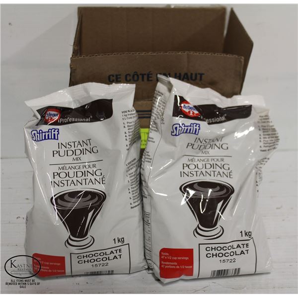 CASE W/ TWO 1KG PACKS OF INSTANT CHOCO PUDDING MIX