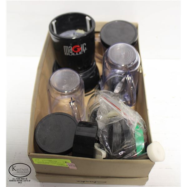 SINGLE SHOT MAGIC BULLET BLENDER W/ 5 CUPS & LIDS