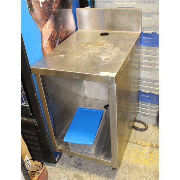 STAINLESS STEEL WORK CABINET W/ UNDER STORAGE